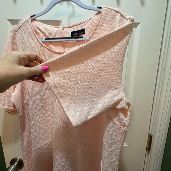 Womens plus 1x Pink Casual A-Line Midi Dress - Picture 7 of 14